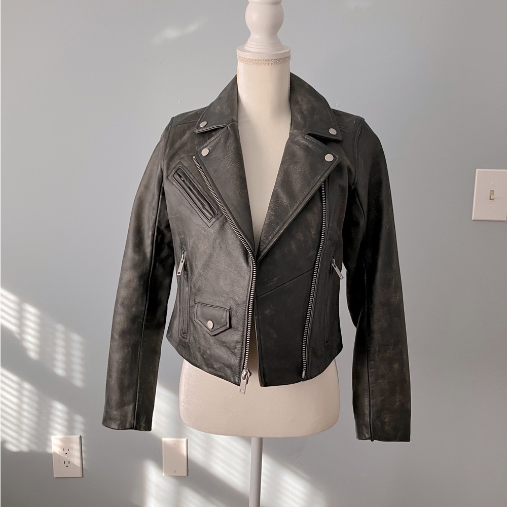Abercrombie Distressed Leather Jacket